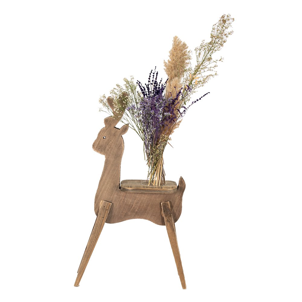 Plantentafeltje Rendier 69 cm Bruin Hout Plantenstandaard