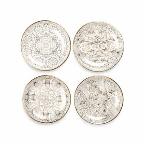 WITTE KOPPEN ABSTRACT ONTWERP - SET VAN 4