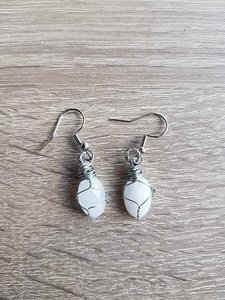 Set of earrings White Jade stainless steel