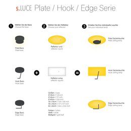 Lámpara LED de pared y techo Hook