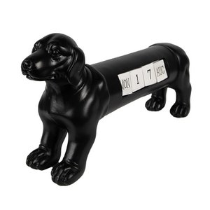 Calendar Dog 31x8x15 cm Black Polyresin Countdown Calendar