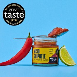 Miso chipotle stir-in paste, 125ml jar, seasoning product with spicy, savory flavors.