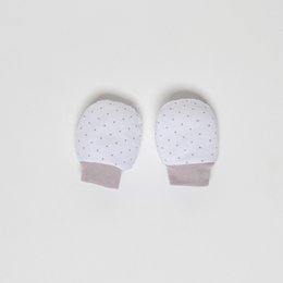 ENSEMBLE 4 PIÈCES (CHAPEAU+GANTS+BAVOIR+CHAUSSETTES) POUR NOUVEAU-NÉ (0-6 MOIS) - 100% COTON - MOD. BEIGE