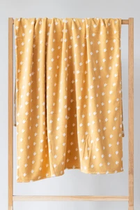 jacquard strandlaken - pied-de-poule - geel/wit