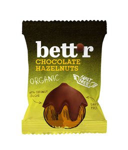 Chocolate Hazelnuts, organic, Bett'r, 40g