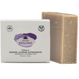 Lavender-scented astringent soap bar with a natural, handcrafted appearance.