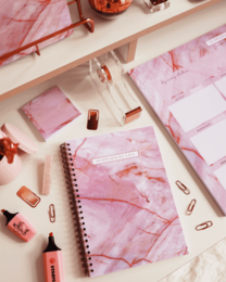 Quaderno a spirale A5 in lussuoso quarzo rosa
