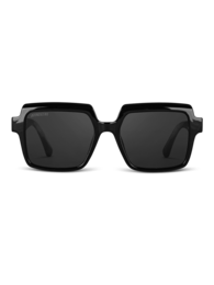 Black square-shaped sunglasses with a sleek, modern design.