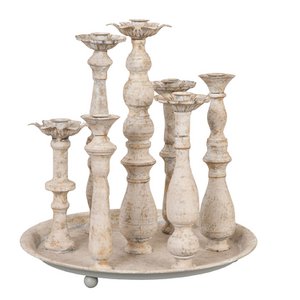 Candlesticks on tray Ø 35x36 cm