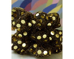 Pailletter scrunchie guld