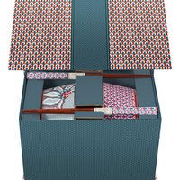 Giftset Bowls 15cm & Chopsticks Oriental Flower Festival Blue