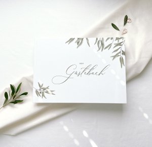 Guest book wedding olive (PU = 5 pieces)