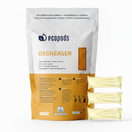 A set of 3 degreaser cleaning products in a yellow and brown packaging. The degreaser is designed for use in the kitchen and is a powerful cleaning solution.