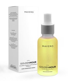 Golden Hour Vitamin C serum with hyaluronic acid, kiwi, and pineapple. Brightens and hydrates skin.