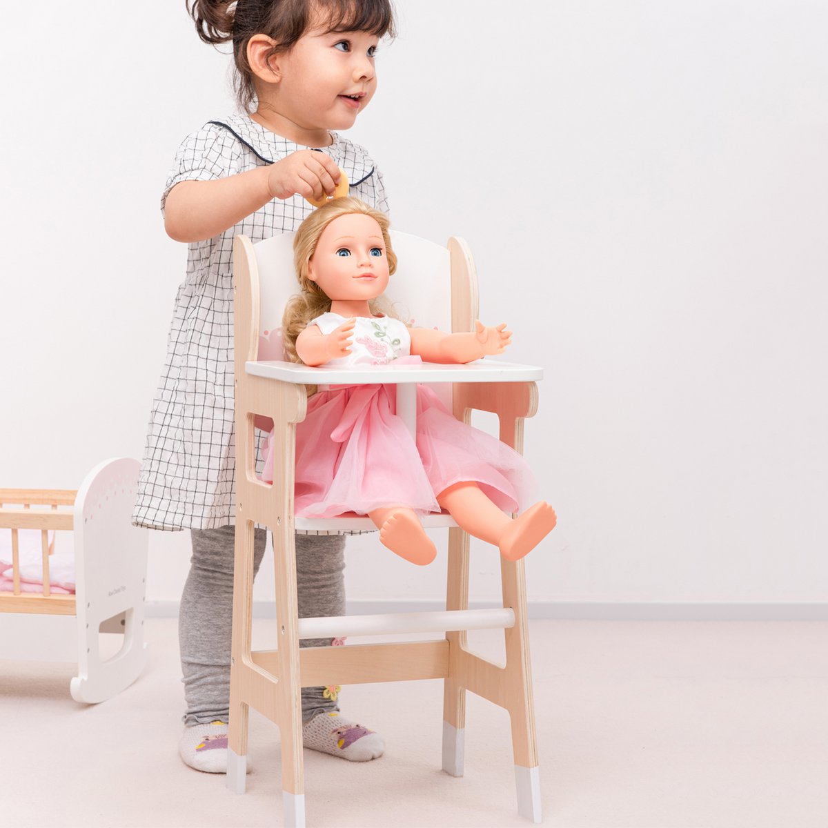 Chaise haute en bois pour poupée New Classic Toys