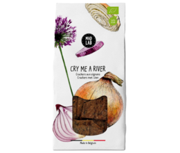 Savory onion crackers with a playful "Cry me a river" message. Made with wholesome ingredients like onions, olive oil, and sea salt. Ideal for snacking or serving with dips and spreads.