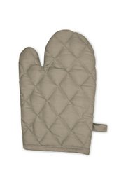 Oven gloves made of 100% cotton, measuring 21 x 30 cm, in a taupe color. Quilted design for heat protection.