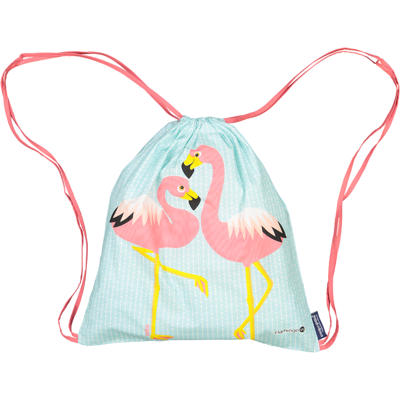 Borsa per l'attività per bambini, cotone biologico, fenicottero rosa