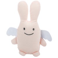 Angel Rabbit Soft Toy - Powder Pink with Rattle 20Cm Organic cotton