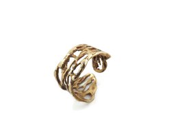 Patinated Bronze Adjustable Ring – Organic Openwork