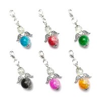 Guardian angel "Luisa" keychain, 6-series set, silver-colored