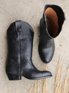 Leather Cowboy Boots - Abigail - black 36-42