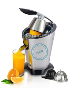 LEBENLANG Saftpresse elektrisch 600W - Inkl. Edelstahlkegel & BPA-Frei I Hohe Ergiebigkeit I Orangenpresse Zitruspresse Zitronenpresse Orangensaftpresse I Orange Juicer Press Zitronen