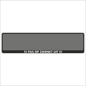 Kentekenplaathouder - Auto - Met Tekst - PAS OP ZWENKT UIT - Voor Kentekenplaat 520x110mm