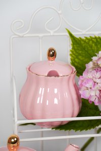 Royal Rose Zuckerdose rosa mit Goldrand 200 ml Isabelle Rose