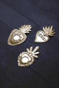 Grote Gouden Milagros - Mexicaans Heilig Hart – Ex-votos Kopie