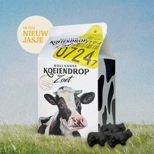 SWEET Milk packaging filled with 200gr cow licorice