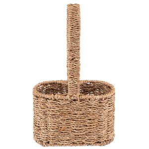 Flaschenkorb für 2 Flaschen, geflochten aus Seegras - Flaschenträger