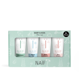 A mini set of gentle, natural shampoos and body washes for babies and kids. Includes 4 travel-sized products in different scents.