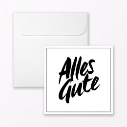 Glückwunschkarte "Alles Gute" quadratisch inkl. Umschlag