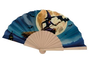 Wooden fan "Witch" 46x23x3cm