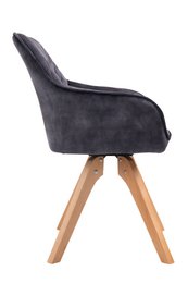 Armchair vintage velvet velor, black