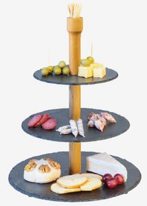 FRUTERO PIZARRA BAMBU 28X28X39,5 NEGRO PC200214