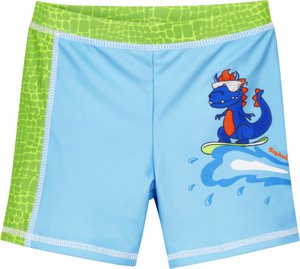 UV-Schutzshorts Dino - blau / grün