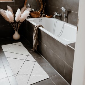 Wasbare runner Lines crème