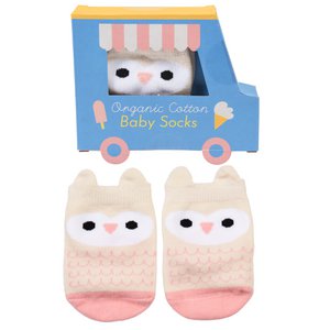 Paar Babysocken - Rosa Eule