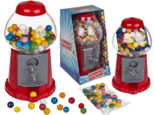 Red gumball machine, with ca. 90 g chewing gums,