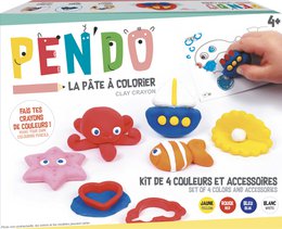 Colorful clay modeling kit with various shapes and accessories for kids to create and play.