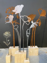 Caña y Hogweed acero corten 90 cm