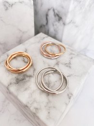 R1067 Rolling Anxiety Fidget Ring Rose Gold Stålfarve