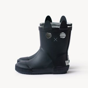 LOOKICAT Regenstiefel für Kinder, Schwarz