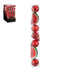Ornament Erdbeere Weihnachtskugel rot 7 Stück