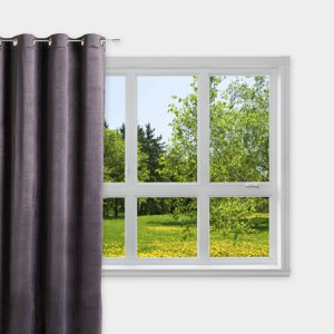 Vintage Samtvorhang schwarz 140x245cm