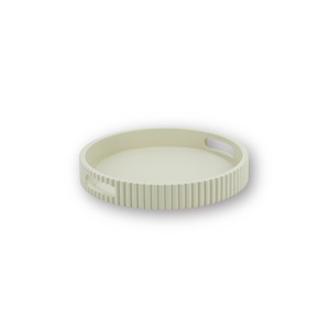 Tray/Plateau - Round - MDF - Sand - 25.5x4x25.5cm