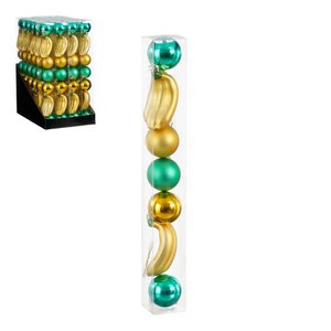 Ornament Banane Weihnachtskugel gold grün 7 Stück