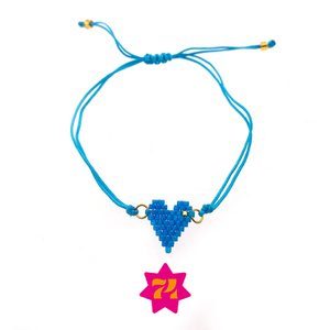 Armband blauw hartje koortjes